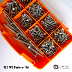 Civtec 322 Parça 13 Çeşit Matkap Uçlu Vida Seti - Takım Çantası TK-105 - 2