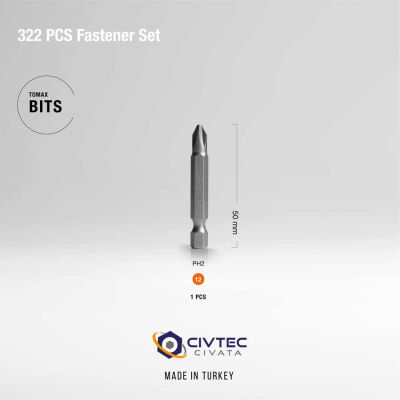 Civtec 322 Parça 13 Çeşit Matkap Uçlu Vida Seti - Takım Çantası TK-105 - 5