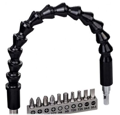 Bosch 10 Parça Vidalama Ucu ve Uzatma Adaptörü (30 cm - Plastik) - 2608522377 - 3