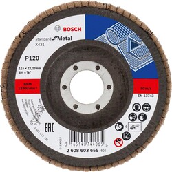 Bosch 115 mm 120 Kum Standard Seri AlOX Flap Disk - 1