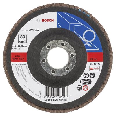Bosch 115 mm 80 Kum Expert Serisi Metal Flap Disk - 1