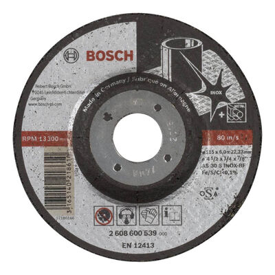 Bosch 115*6,0 mm Expert Serisi Bombeli Inox (Paslanmaz Çelik) Taşlama Diski (Taş) - 1