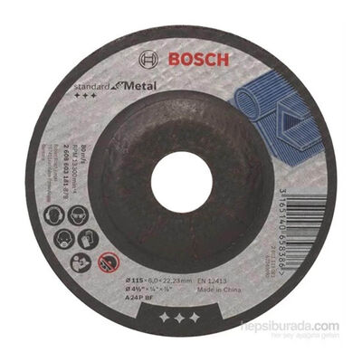 Bosch 115*6,0 mm Standard Seri Bombeli Metal Taşlama Diski (Taş) - 1