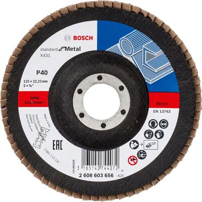 Bosch 125 mm 40 Kum Standard Seri AlOX Flap Disk - 1