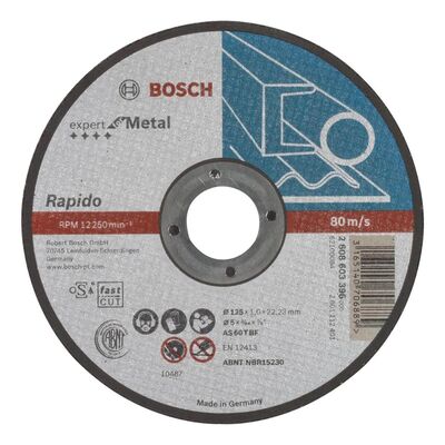 Bosch 125*1,0 mm Expert Serisi Düz Metal Kesme Diski (Taş) - Rapido - 1