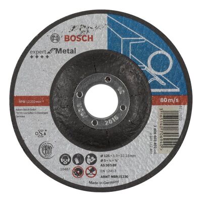 Bosch 125*3,0 mm Expert Serisi Bombeli Metal Kesme Diski (Taş) - 1