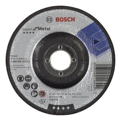 Bosch 125*6,0 mm Expert Serisi Bombeli Metal Taşlama Diski (Taş) - 1