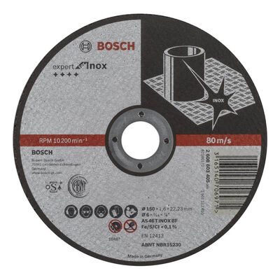 Bosch 150*1,6 mm Expert Serisi Düz Inox (Paslanmaz Çelik) Kesme Diski (Taş) - 1