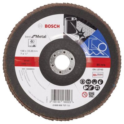 Bosch 180 mm 40 Kum Best Serisi Metal Flap Disk - 1