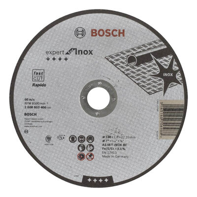 Bosch 180*1,6 mm Expert Serisi Düz Inox (Paslanmaz Çelik) Kesme Diski (Taş) - Rapido - 1