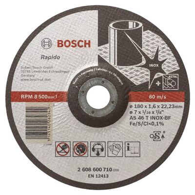 Bosch 180*1,6mm Expert Serisi Bombeli Inox (Paslanmaz Çelik) Kesme Diski (Taş) - Rapido - 1