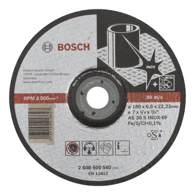 Bosch 180*6,0 mm Expert Serisi Bombeli Inox (Paslanmaz Çelik) Taşlama Diski (Taş) - 1