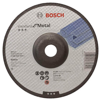 Bosch 180*6,0 mm Standard Seri Bombeli Metal Taşlama Diski (Taş) - 1