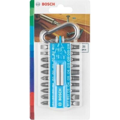 Bosch 21 Parça Yaylı Kancalı Vidalama Mavi 8'li - 2607012001 - 2