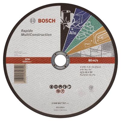 Bosch 230*1,9 mm Çoklu Malzemelerde Kullanım İçin Düz Kesme Diski (Taş) - 1