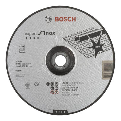 Bosch 230*1,9mm Expert Serisi Bombeli Inox (Paslanmaz Çelik) Kesme Diski (Taş) - Rapido - 1