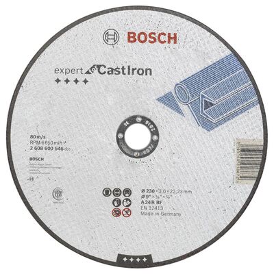 Bosch 230*3,0 mm Expert Serisi Dökme Demir İçin Düz Kesme Diski (Taş) - 1
