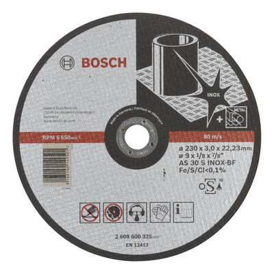 Bosch 230*3,0 mm Expert Serisi Düz Inox (Paslanmaz Çelik) Kesme Diski (Taş) - 1