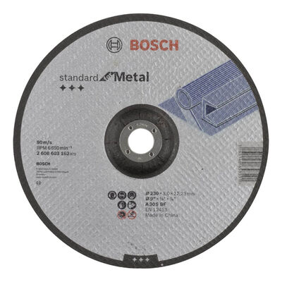 Bosch 230*3,0 mm Standard Seri Bombeli Metal Kesme Diski (Taş) - 1
