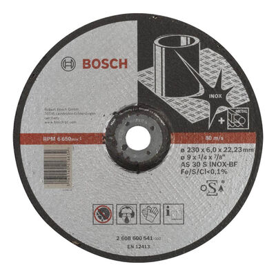 Bosch 230*6,0 mm Expert Serisi Bombeli Inox (Paslanmaz Çelik) Taşlama Diski (Taş) - 1