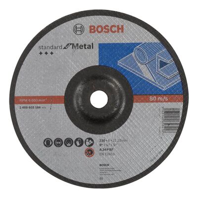 Bosch 230*6,0 mm Standard Seri Bombeli Metal Taşlama Diski (Taş) - 1