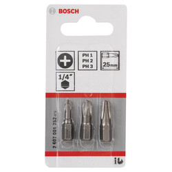 Bosch 3 Parçalı Extra Hard Serisi Vidalama Ucu Seti PH1/2/3*25 mm - 2