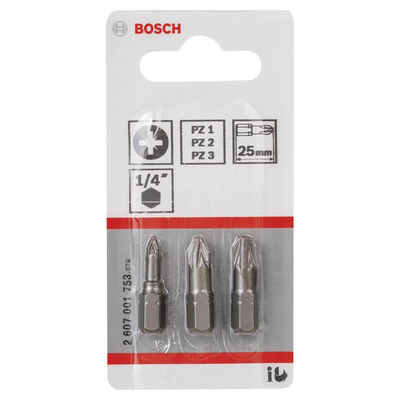 Bosch 3 Parçalı Extra Hard Serisi Vidalama Ucu Seti PZ1/2/3*25 mm - 2