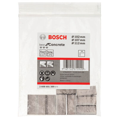 Bosch Best Serisi Elmas Sulu Karot Uç Segmanı 102-107-112 mm İçin 9 Parça - 2