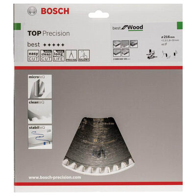 Bosch Best Serisi Hassas Kesim Ahşap için Daire Testere Bıçağı 216*30 mm 48 Diş - 2