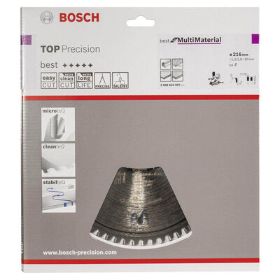 Bosch Best Serisi Hassas Kesim Çoklu Malzeme için Daire Testere Bıçağı 216*30 mm 64 Diş - 2