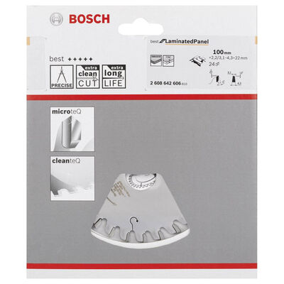 Bosch Best Serisi Lamine Panel için Konik Ön Çizme Bıçağı 100*22 mm 24 Diş - 2