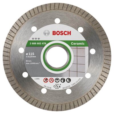 Bosch Best Serisi Seramik İçin, Extra Temiz Kesim Turbo Segman Elmas Kesme Diski 115 mm - 1