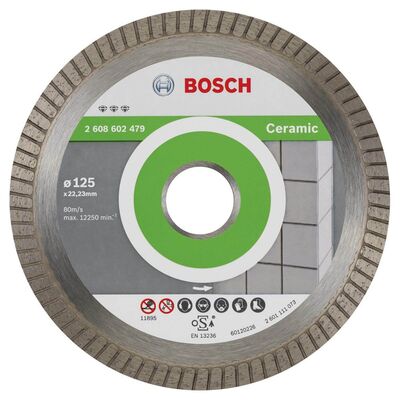 Bosch Best Serisi Seramik İçin, Extra Temiz Kesim Turbo Segman Elmas Kesme Diski 125 mm - 1