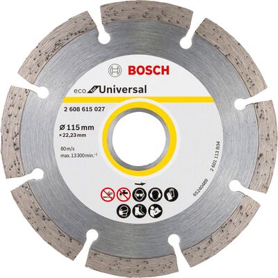 Bosch Ekonomik Seri 9+1 Genel Yapı Malzemeleri İçin Elmas Kesme Diski 115 mm - 1
