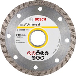 Bosch Ekonomik Seri 9+1 Genel Yapı Malzemeleri İçin Elmas Kesme Diski 115 mm Turbo - 1