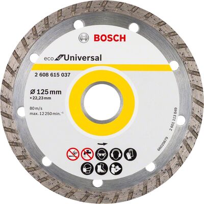 Bosch Ekonomik Seri 9+1 Genel Yapı Malzemeleri İçin Elmas Kesme Diski 125 mm Turbo - 1