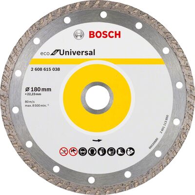Bosch Ekonomik Seri 9+1 Genel Yapı Malzemeleri İçin Elmas Kesme Diski 180 mm Turbo - 1