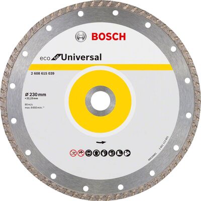 Bosch Ekonomik Seri 9+1 Genel Yapı Malzemeleri İçin Elmas Kesme Diski 230 mm Turbo - 1