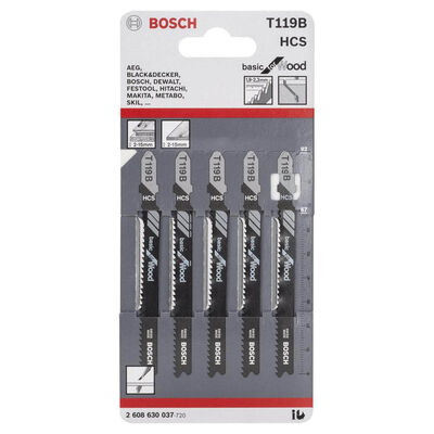 Bosch Ekonomik Seri Ahşap İçin T 119 B Dekupaj Testeresi Bıçağı - 5Li Paket - 2