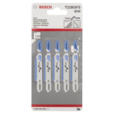 Bosch Ekonomik Seri Inox (Paslanmaz Çelik) İçin T 118 GFS Dekupaj Testeresi Bıçağı - 5Li Paket - 2