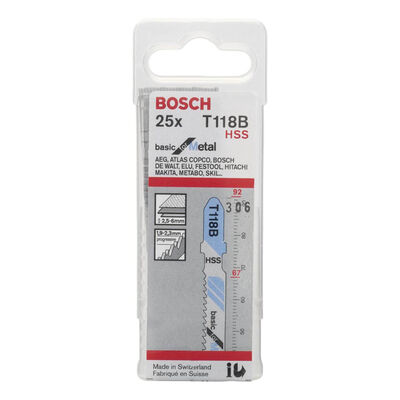 Bosch Ekonomik Seri Metal İçin T 118 B Dekupaj Testeresi Bıçağı - 25Li Paket - 2