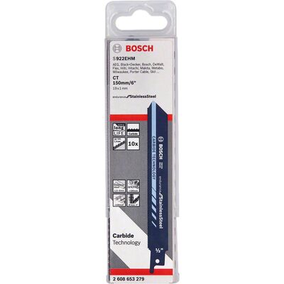 Bosch Endurance for Serisi Paslanmaz Çelik için Panter Testere Bıçağı S 922 EHM 10lu - 2