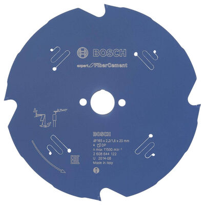Bosch Expert Serisi Lifli Çimento Ve Alçıpan için Daire Testere Bıçağı 165*20 mm 4 Diş - 1