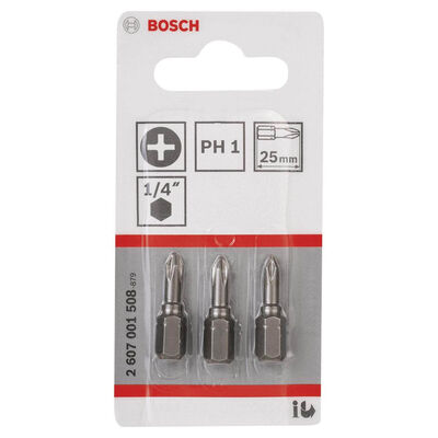 Bosch Extra Hard Serisi Vidalama Ucu PH1*25 mm 3lü - 2