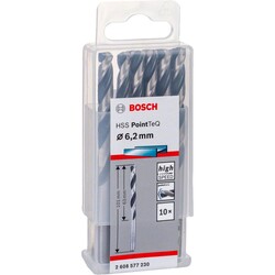 Bosch HSS-PointeQ Metal Matkap Ucu 6,2 mm 10lu - 2