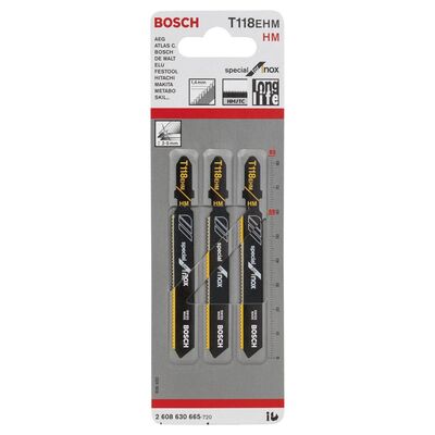 Bosch Inox (Paslanmaz Çelik) İçin Özel T 118 EHM Dekupaj Testeresi Bıçağı - 3Lü Paket - 2