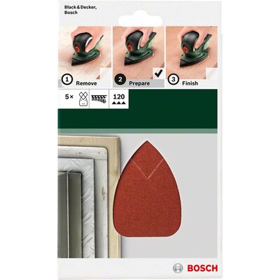 Bosch Multi Zımpara Kağıdı 5'li, 95 x 135 mm 120 Kum 4 Delik - 2