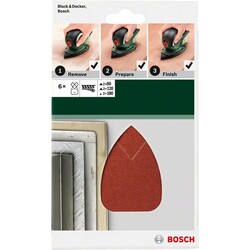 Bosch Multi Zımpara Kağıdı 6'lı Set, 95 x 135 mm 80/120/180 Kum 4 Delik - 2