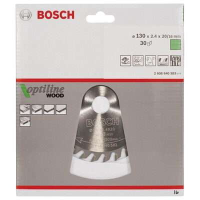 Bosch Optiline Serisi Ahşap için Daire Testere Bıçağı 130*20/16 mm 30 Diş - 2