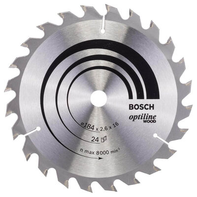 Bosch Optiline Serisi Ahşap için Daire Testere Bıçağı 184*16 mm 24 Diş - 1